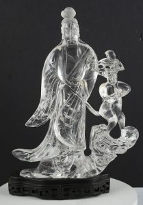 Buddha carved from clear crystal