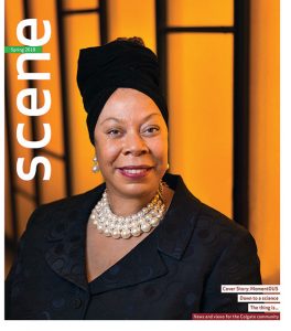 Spring '18 scene cover featuring provost Tracey Hucks