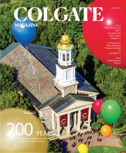 magazine cover- colgate chapel with balloons