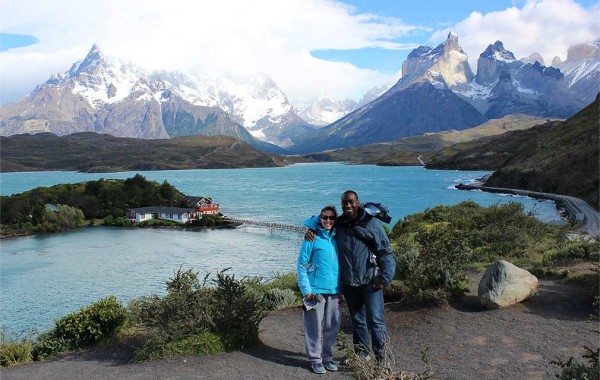 Mary (Gaynin) and Alex Agnant together in the Chilean Andes