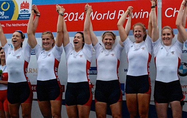 Lauren Schmetterling ’10 (fourth from left) and the U.S. Women’s Eight crew