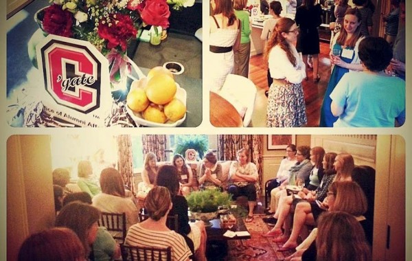 Margaret Maurer discusses books and life with Colgate alumnae at Peg Flanagan's home.