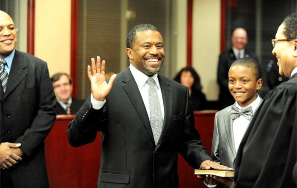 Albany County Family Court Judge Richard Rivera ’86 at his swearing-in ceremony in December