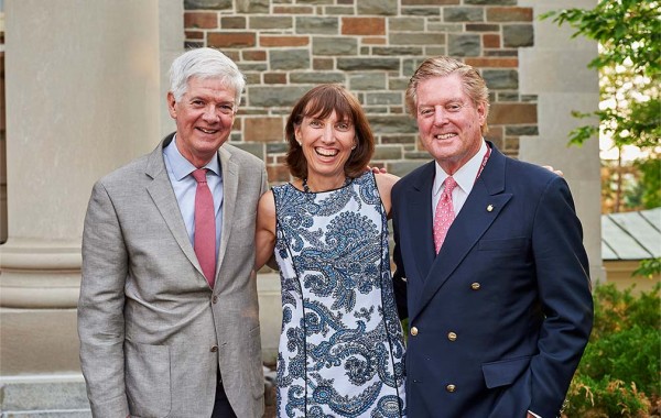 James A. Smith ’70, Marianne Crosley ’80, P’16, and Peter Blaise Desnoes ’65, P’17