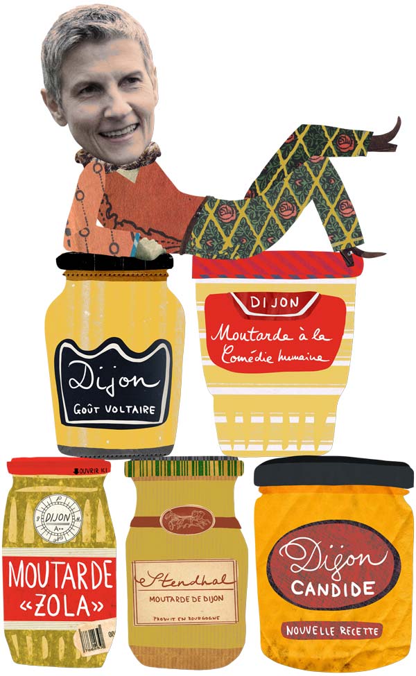 Illustration of Bernadette Lintz with Dijon mustard