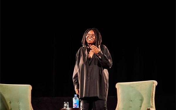 Whoopi Goldberg speaks from the stage