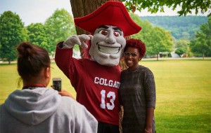 Raider with an alumna at Reunion