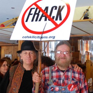 Musician Marc Black '71 protesting hydraulic fracturing.