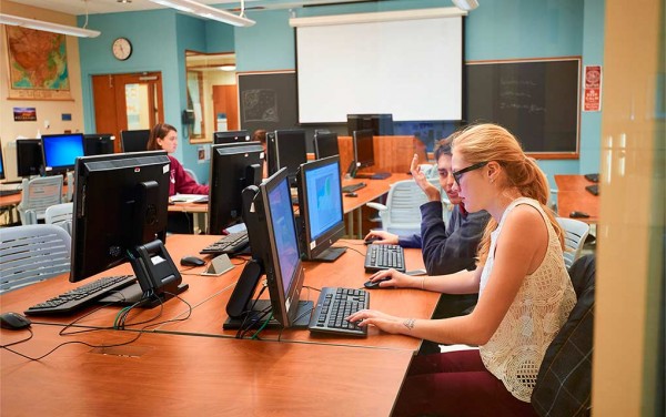 Students at work on classroom computers