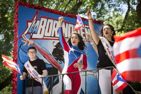Stephanie Llanes as the character La Borinqueña at the 59th National Puerto Rican Day Parade in New York City, June 12, 2016. Photo by Glynnis Jones