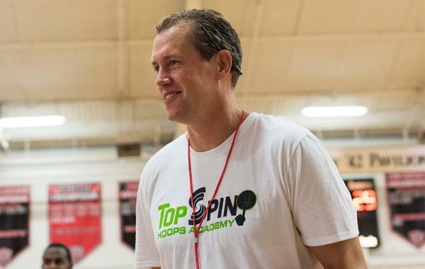 Jonathan Stone ’92 coaching on the basketball court