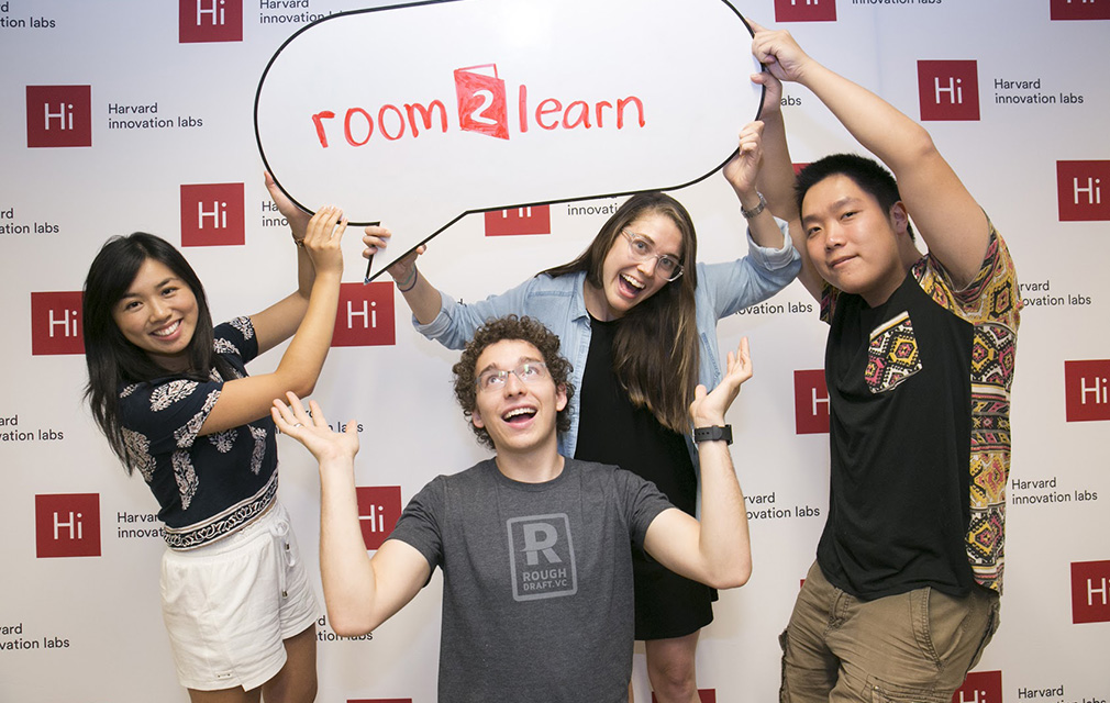 Founder Grace O’Shea ’11 (second from right) and her colleagues from room2learn, a company that provides custom-design solutions for school communities. She developed the idea for the company when she was working as an 8th grade science teacher and realized the need for more flexible classroom space.