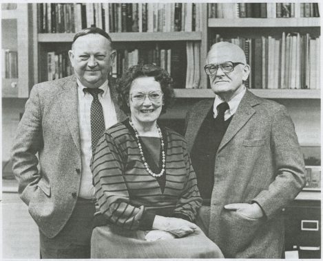 Black and white photo of Wilbur T. Albrecht II and colleagues