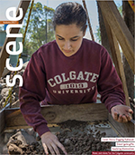 Autumn 2017 cover featuring a student researcher sifting dirt in the field