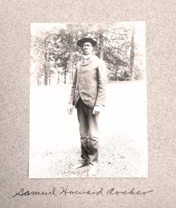 Black and white photo of Samuel Howard Archer outdoors