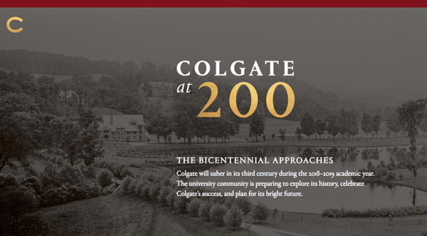 Preview of the new Bicentennial site with an archive photo of campus