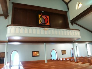 The upper balcony of the Tabernacle Baptist Church