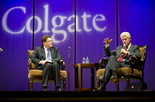 Former (42nd) President Of The United States, William Jefferson "Bill" Clinton, during his visit  to Colgate University in October 2010 as part of the Global Leaders Lecture Series. 