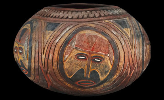 An example of the Paupan pottery on display at the Longyear Museum of Anthropology.
