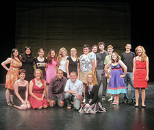 Masque & Triangle Pre-Orientation group on stage in the Brehmer Theatre