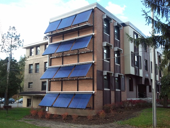 Solar heating at 100 Broad at Colgate University