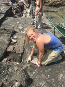 Molly Nelson ’19 at an archaeological dig site in Italy