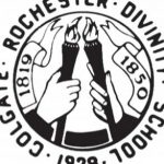 Rochester Divinity School seal with two torches held side by side