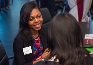 Jazmyn McKoy '17, founder of the Heart of Tabitha Foundation, at a Thought Into Action incubator event