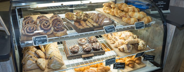 Baked goods displayed at Hieber Cafe