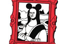 illustration of Mona Lisa with fake nose