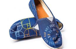 Shoes printed with the Fibonacci sequence