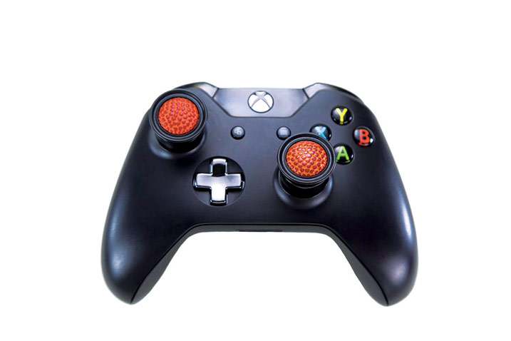 Xbox controller with JoyTops attached