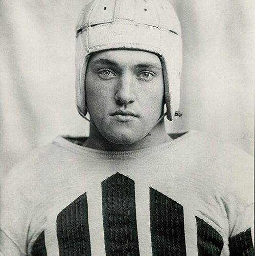 Archival photo of Daniel Fortmann ’36 in Colgate football uniform