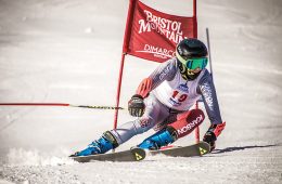 colgate student racing on skis