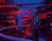 professor Ken Segall in dramatically lit computer lab