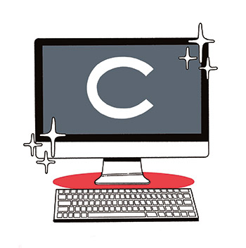 illustration of computer with Colgate C