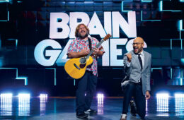 Host Keegan-Michael Key, right, with actor/musician Jack Black during the music episode of Brain Games.