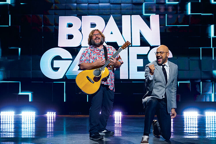 Host Keegan-Michael Key, right, with actor/musician Jack Black during the music episode of Brain Games.