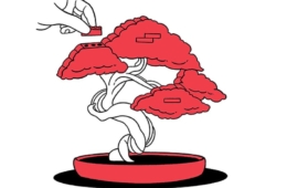 Lego bonsai tree illustration