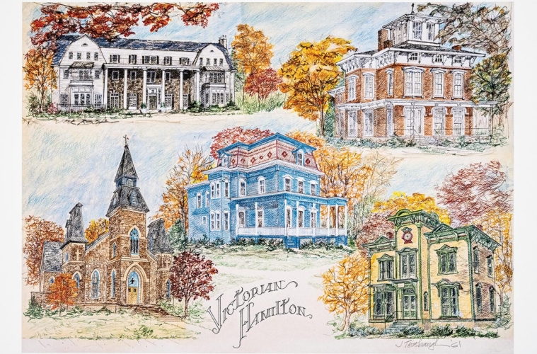 Fourth in a series of reunion prints by Jim Tevebaugh ’61 “The inspiration for this drawing was his return to campus during the Bicentennial Reunion and the sense of place goals in the Third-Century Plan.