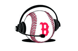Illustration of a baseball with Red Sox logo