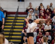 Julia Kurowski ’22 prepares to hit the volleyball