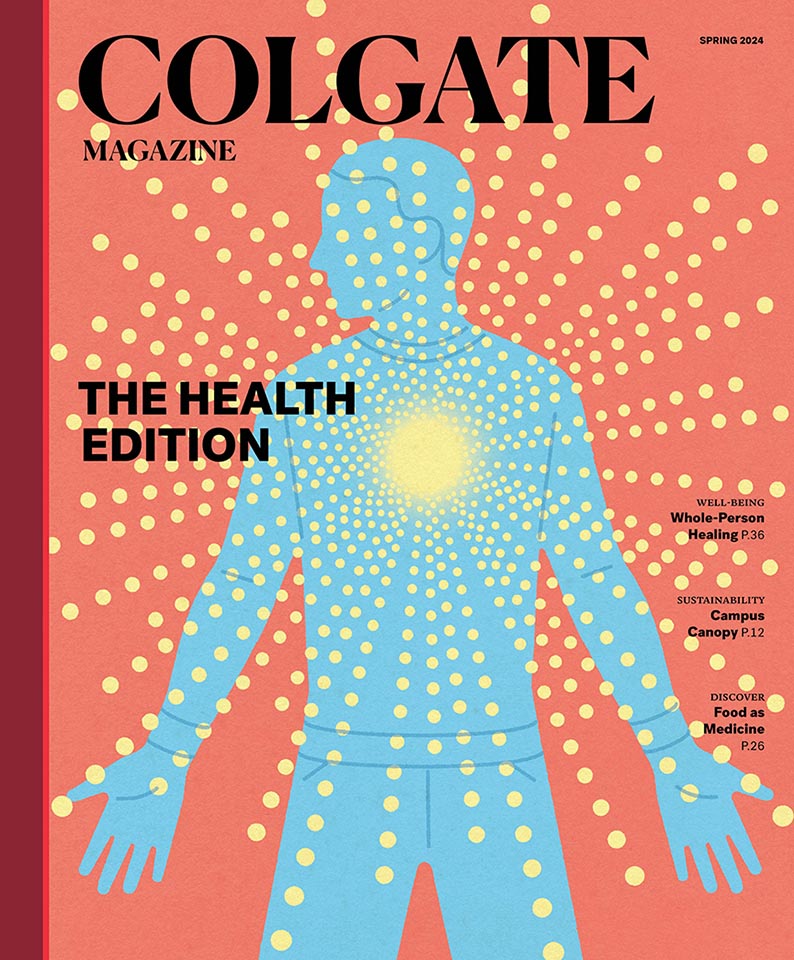 The spring 2024 magazine cover featuring illustration of a human body outline