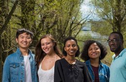 Group of 5 international students