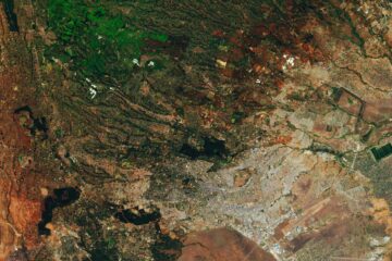 View of Nairobi, Kenya, from the European Space Agency’s Copernicus Sentinel-2 mission