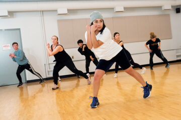 Chelsea Santiago dancing with her hip-hop class