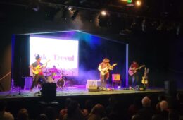 Indigenous band Sak Tzevul performing on the Palace Theater Stage