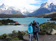 Couple together in the Chilean Andes