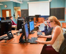 Students at work on classroom computers