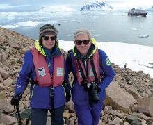 Linda Buchanan Allen ’77 and her husband in Antarctica